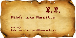 Mihályka Margitta névjegykártya